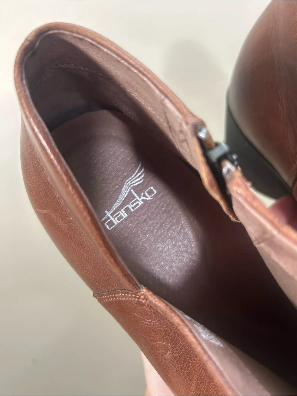 Dansko Women’s Raina Brown Leather Low Heel Ankle Booties Size 41 US 11